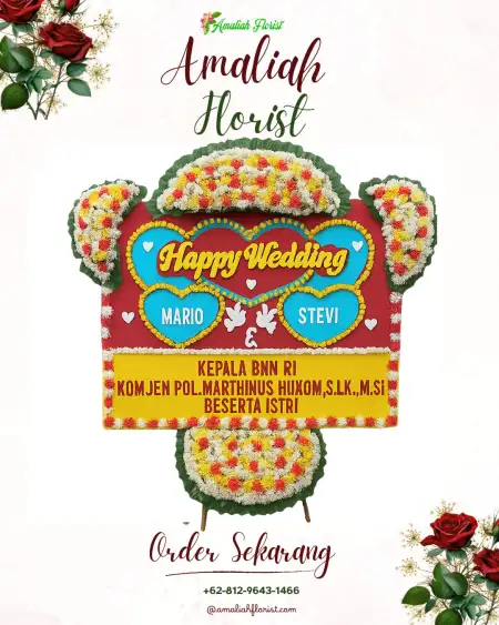 Papan Bunga Pernikahan Purwasaba